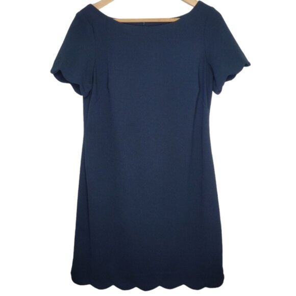 Anne Klein Scalloped Hem Shift Dress Lined Green size 4 - Picture 1 of 6